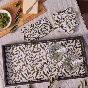 OLIVES 10" X 20" RECTANGULAR LACQUER ART SERVING TRAY ~ NWT